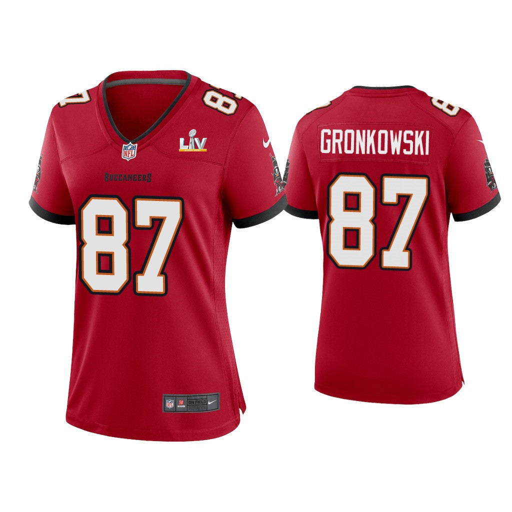 Women's Tampa Bay Buccaneers #87 Rob Gronkowski Red NFL 2021 Super Bowl LV Limited Stitched Jersey(Run Small) Women's Tampa Bay Buccaneers #87 Rob Gronkowski Red NFL 2021 Super Bowl LV Limited Stitched Jersey(Run Small)